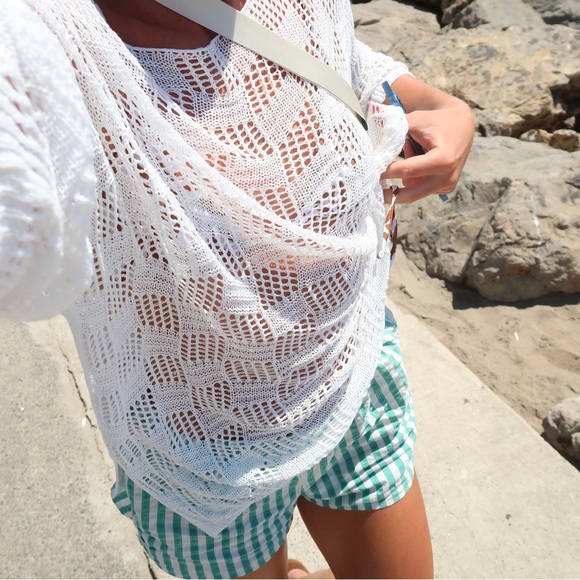 White mesh beach cover up - Picture 2 of 2
